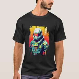 Man With Helmet Video Game Character Futuristic  T-Shirt