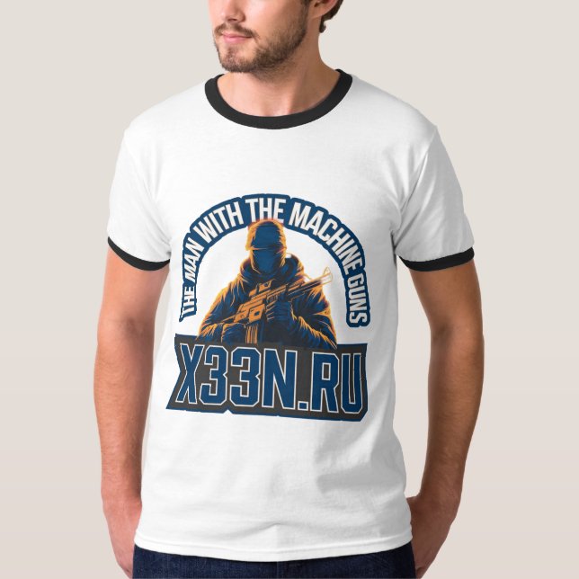Man with Machine Guns T-Shirt (Front)