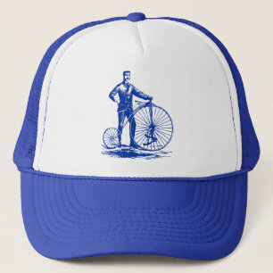 Man with Penny Farthing - Navy Blue Trucker Hat