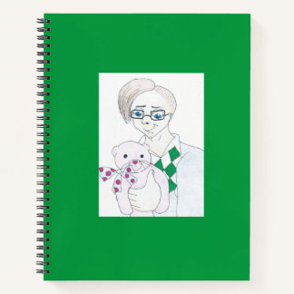 Man With Plushie Spiral Notebook