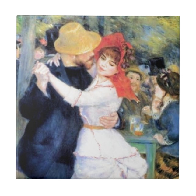 Man woman dancing renoir painting tile (Front)