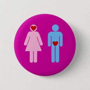 Man Woman Love Humour Tshirt 6 Cm Round Badge