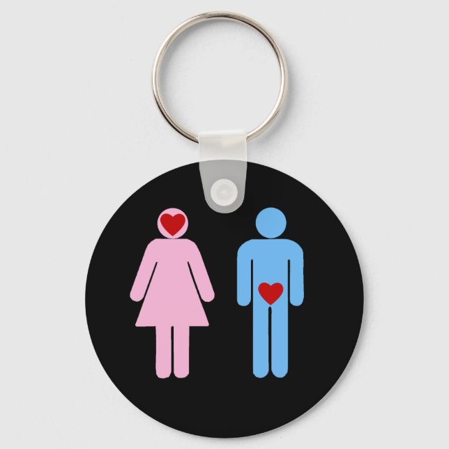 Man Woman Love Humour Tshirt Key Ring (Front)