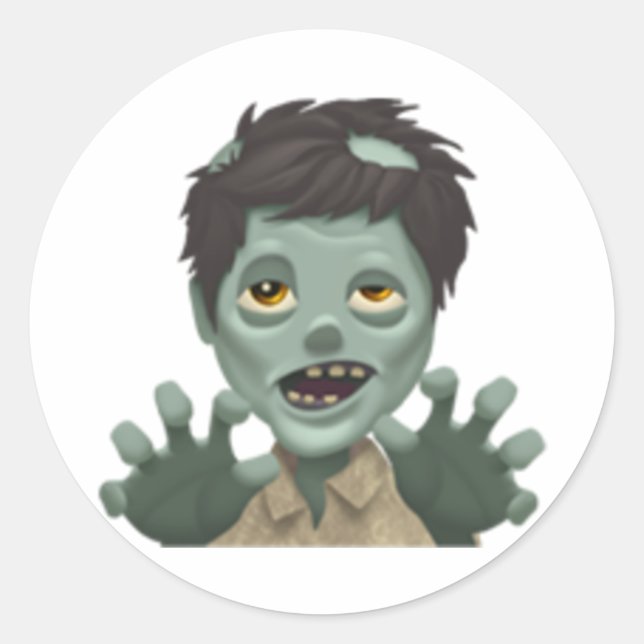 Man Zombie - Emoji Classic Round Sticker (Front)