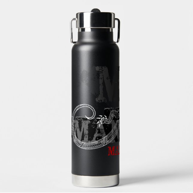 Mana Atua - divine powers - dark Water Bottle (Front)