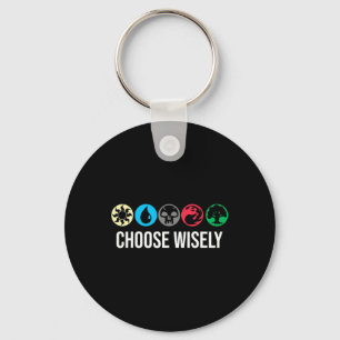 Mana Symbols Gathering Magic - Choose Wisely Blue Key Ring