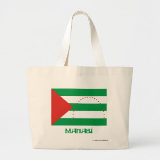 Manabí flag with Name Large Tote Bag