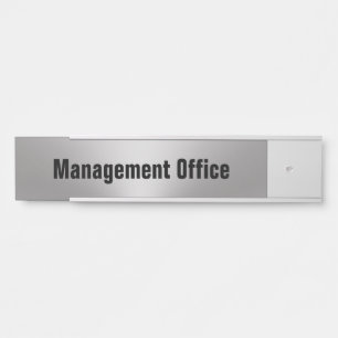 Management Office Silver and Black Template Door Sign