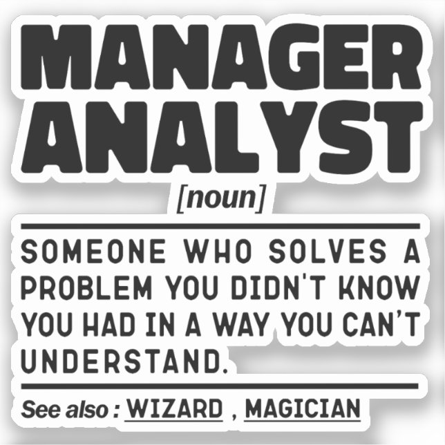 Manager Analyst Noun Cool Principal Employee Jokes (Front)