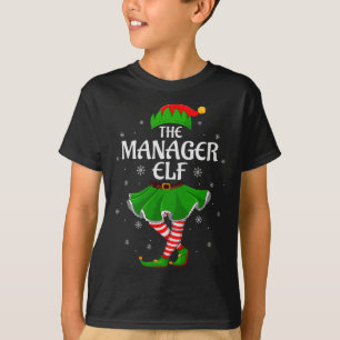 Manager Elf Christmas Family Girls Women Elf Squad T-Shirt