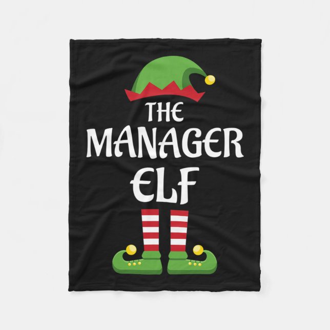 Manager Elf Family Matching Group Christmas  Fleece Blanket (Front)