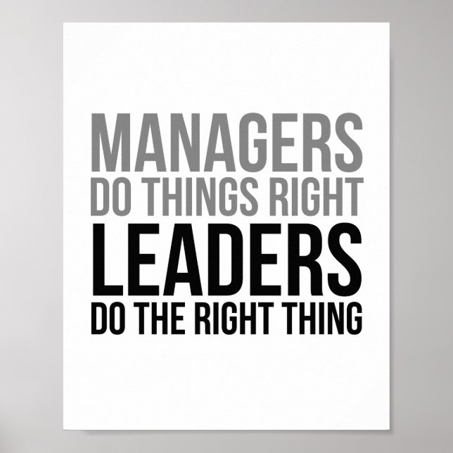 Managers Do Things Right Poster (Front)