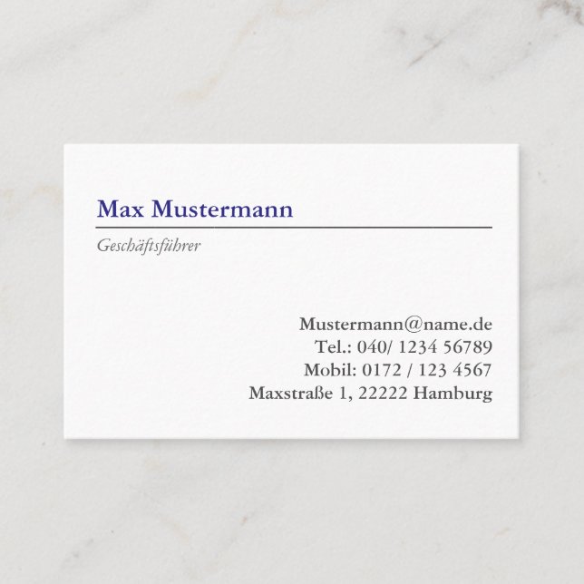 Managing Director Business Card (Front)
