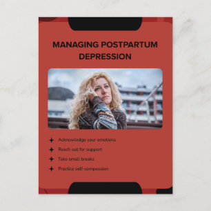 Managing Postpartum Depression Awareness Design Postcard