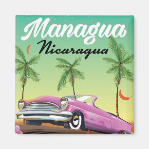 Managua - Nicaragua travel poster Magnet