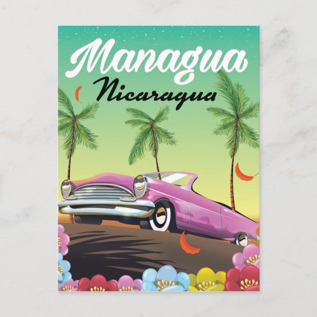 Managua - Nicaragua travel poster Postcard (Front)