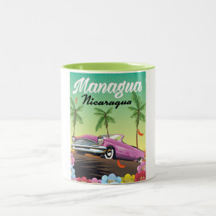 Managua - Nicaragua travel poster Two-Tone Coffee Mug