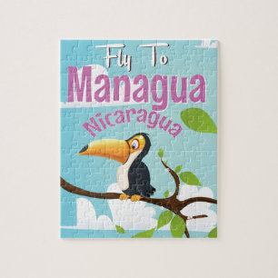Managua, Nicaragua vintage travel poster Jigsaw Puzzle
