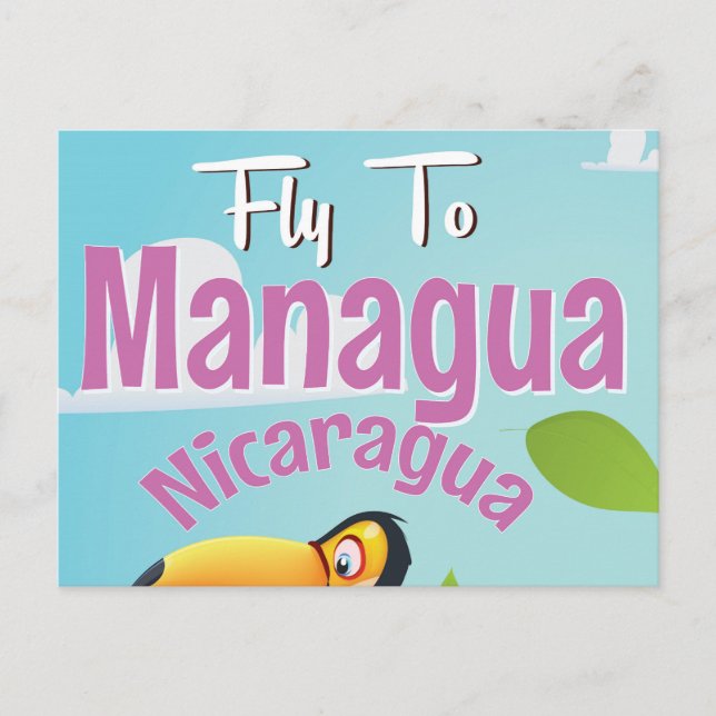 Managua, Nicaragua vintage travel poster Postcard (Front)