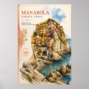 Manarola Cinque Terre Italian Coastal Village Wall Poster
