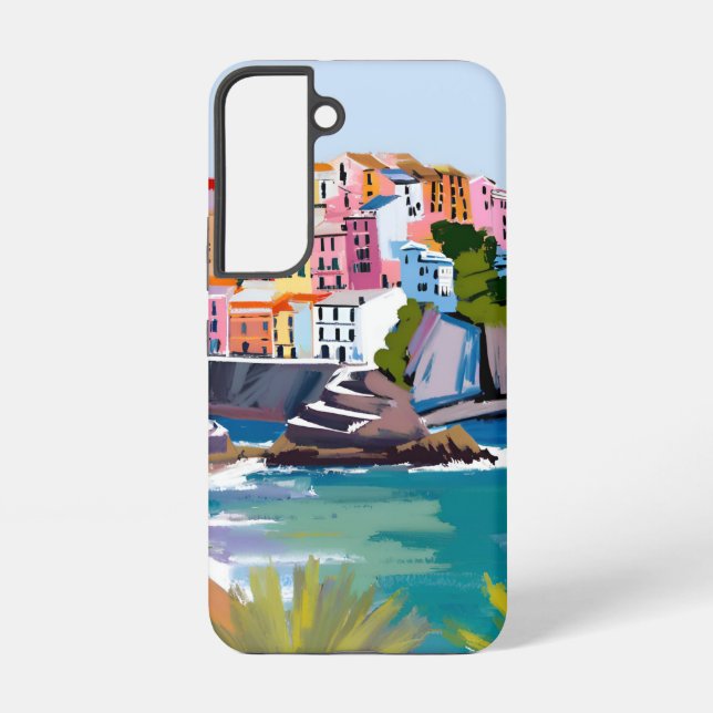 Manarola Cinque Terre Italy Coastal Beach Samsung Galaxy S22 Case (Back)