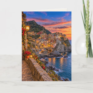 Manarola Italy Blank Christmas Holiday Card
