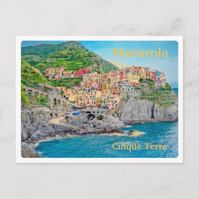MANAROLA Italy - Cinque Terre - PANORAMA Postcard (Front)