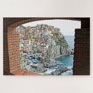 Manarola, Italy - Window View - 20x30 -1014 pcs. Jigsaw Puzzle