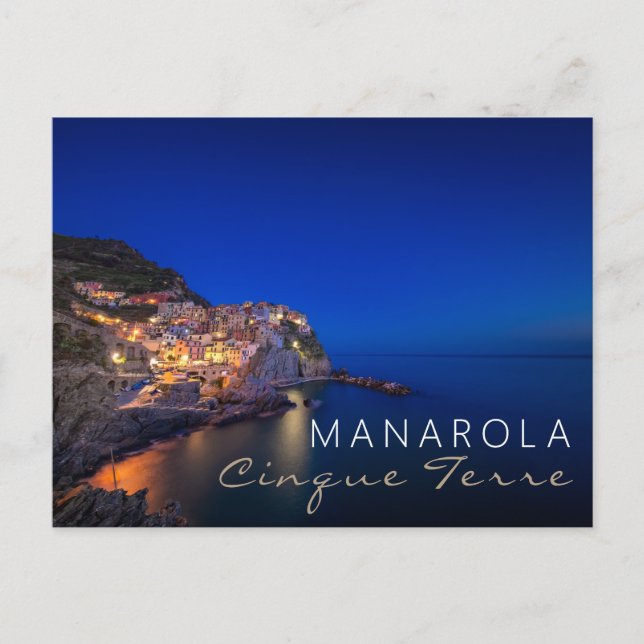 Manarola town in the Cinque Terre in the evening Postcard (Front)