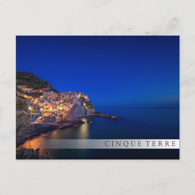 Manarola town in the Cinque Terre in the evening Postcard (Front)