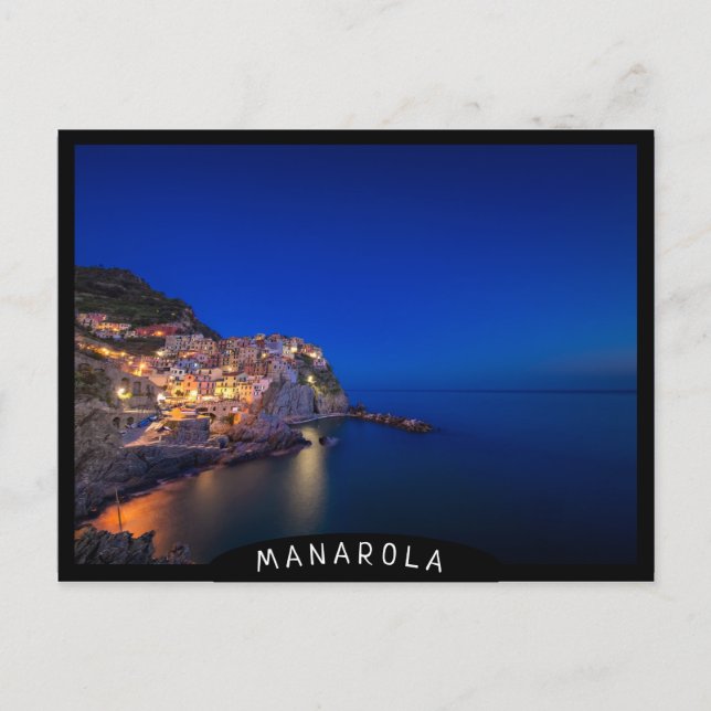 Manarola town in the Cinque Terre in the evening Postcard (Front)