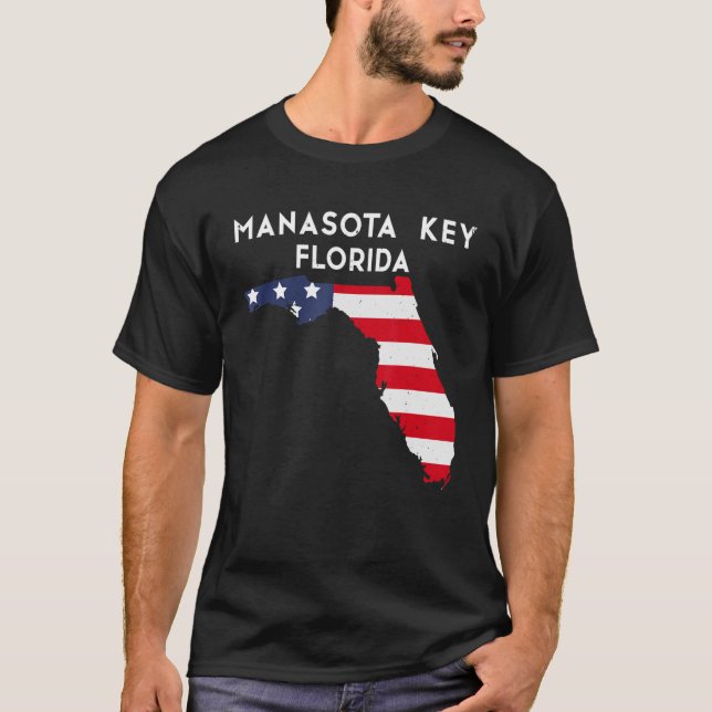 Manasota Key Florida USA State America Travel Flor T-Shirt (Front)