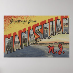 Manasquan, New Jersey - Large Letter Scenes Poster