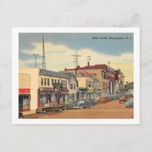 Manasquan NJ, Main St, Vintage Postcard