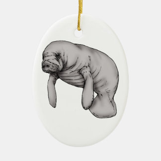 manatee art ceramic tree decoration