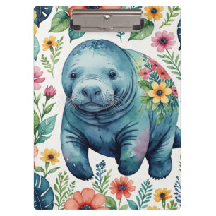 Manatee baby shirt clipboard