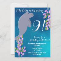 Manatee Birthday Invitation