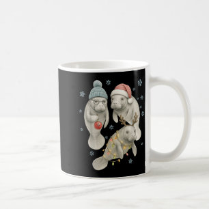 Manatee Christmas Manatee Santa Reindeer Lights Wo Coffee Mug