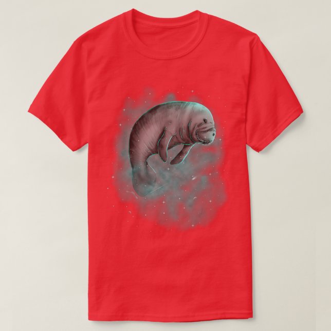 Manatee Cosmic Galaxy Celestial Outer Space Astron T-Shirt (Design Front)