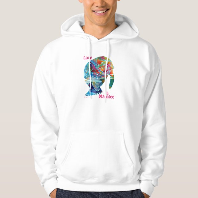 Manatee Design Hoodies Love Collectable (Front)