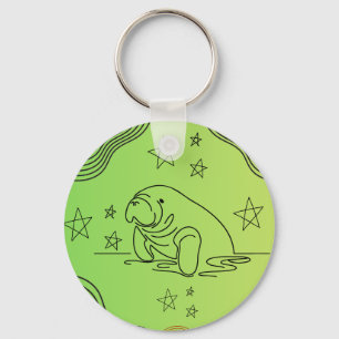 Manatee design on keychain