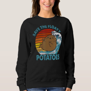 Manatee Designs For Men Women Floaty Potato Sea Co Sweatshirt