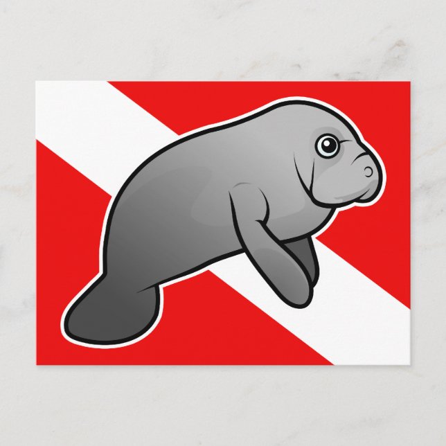 Manatee Dive Flag Postcard (Front)