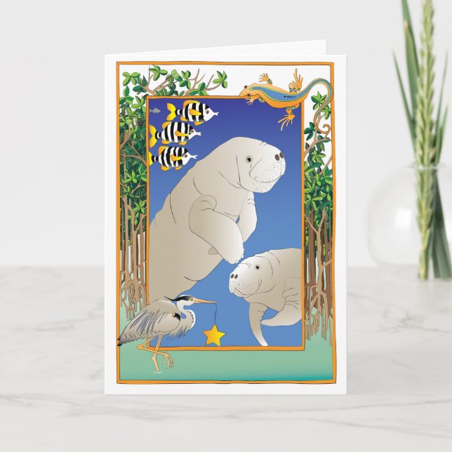 Manatee Holiday Card (Front)