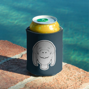 Manatee icon character toon illustration  can cooler