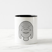 Manatee icon character toon illustration 