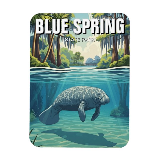 Manatee in Blue Spring State Park Magnet (Vertical)