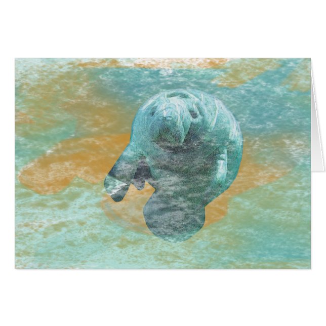 Manatee In Ocean Art (Front Horizontal)