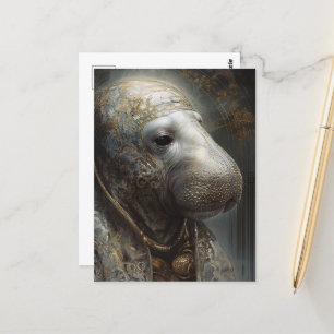 Manatee in Robes Postcard