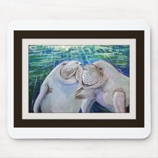 Manatee Love Mouse Pad (Front)